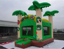 5.5X5M Tropical Jumping Castle, Forest Tree Inflatable Bouncer
