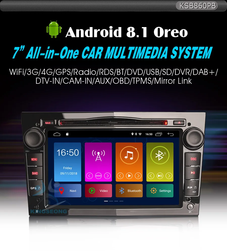 Cheap 7" DAB+Quad Core Android 8.1 Autoradio Car stereo WiFi 4G GPS Car Multimedia Player for Opel Corsa Vectra Zafira Astra Vivaro 0