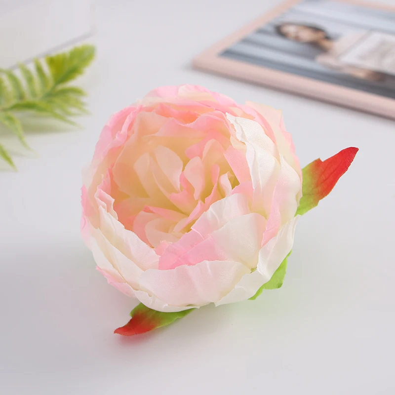 Decorative Flower Head Silk fake Flowers Artificial Hydrangea Home Wedding Party Birthday Wall Road Lead Arch Rose Flowers DIY - Цвет: peony light pink01