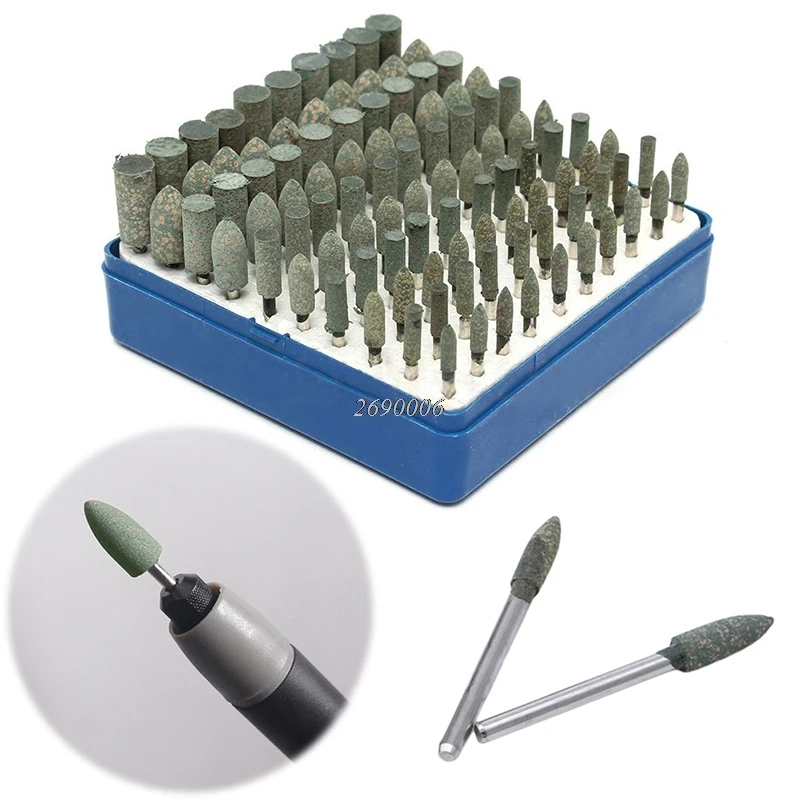 100Pcs Universal Rotary Abrasive Stone Accessory Tool Set Assorted Kit