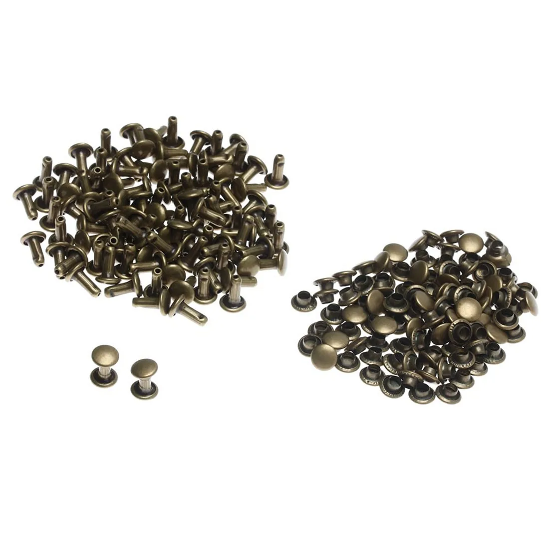 Fashion 100pcs 6mm Gun Fashion Bullet Studs And Spikes For Clothe Punk