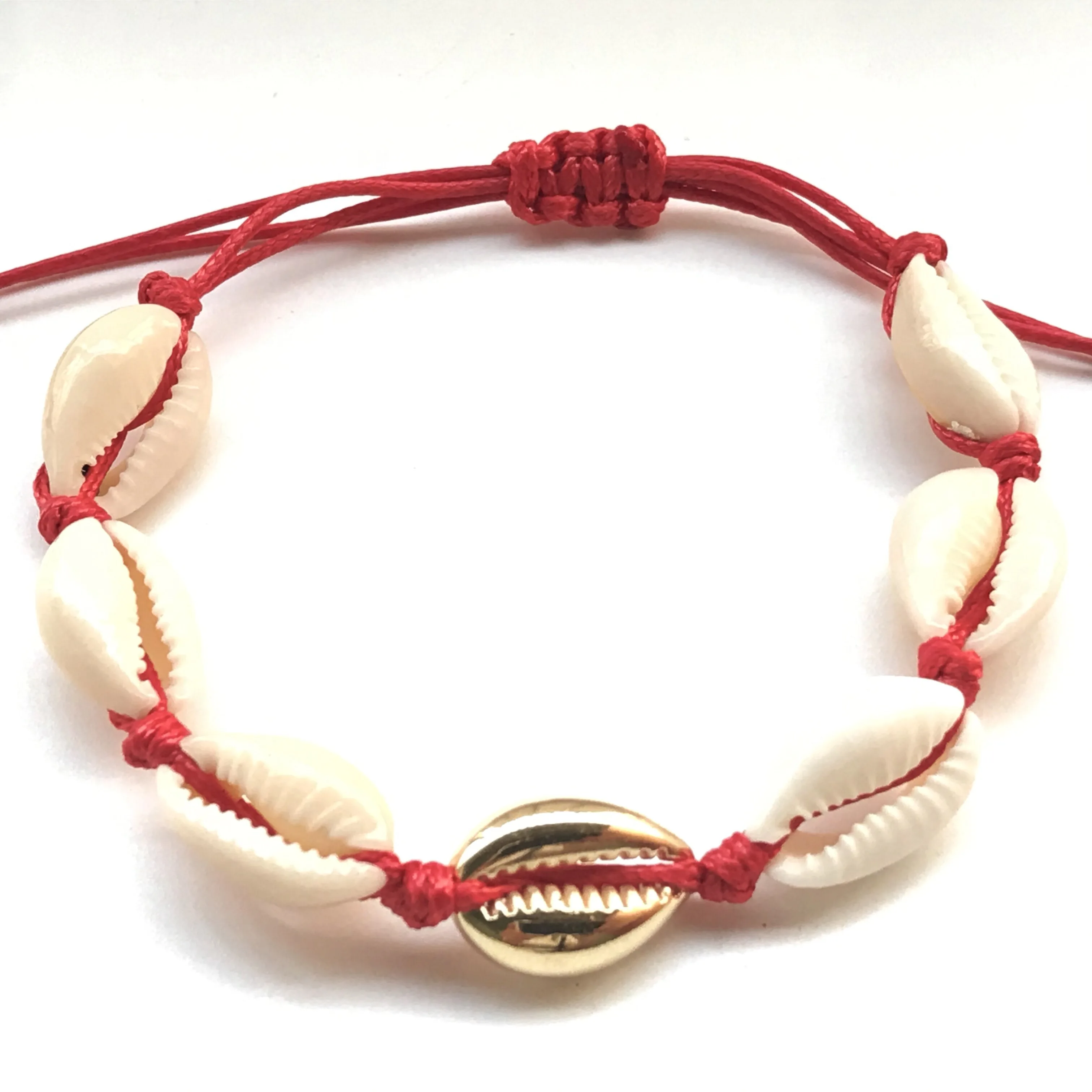 

Hot Sale Handmade Natural Seashell Hand Knit Bracelet Shells Bracelets Women Accessories Beaded Strand Bracelet