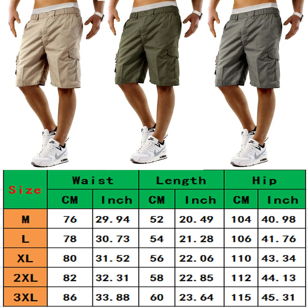 Мужские повседневные шорты для бега, спортивные шорты Карго с высокой талией, шорты средней длины, военные тренировочные брюки для