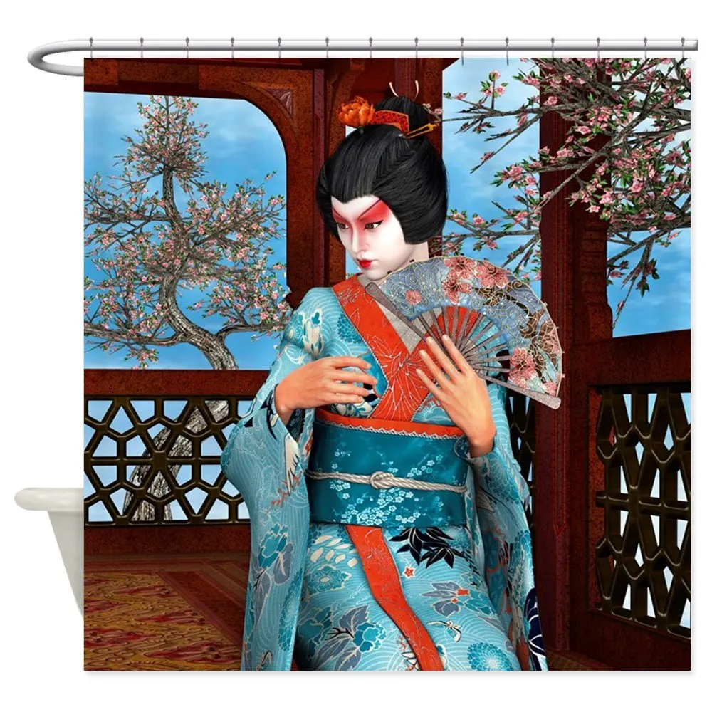 Уникальная занавеска Geisha для душа декоративная ткань ванной полиэстер | Дом и сад