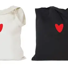 200 шт./лот, красное сердце, индивидуальная печать Вашего логотипа, холщовая Хлопковая сумка, рюкзак, натуральный материал, сумки для покупок