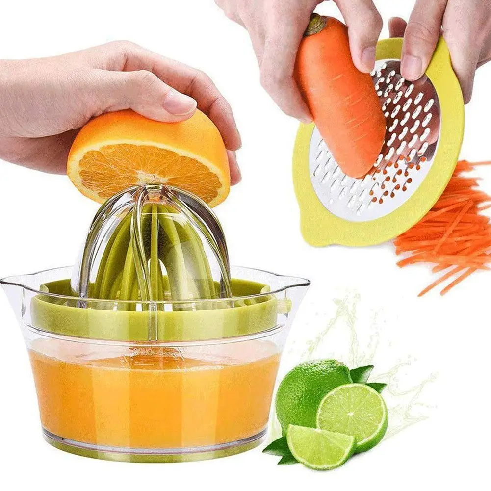 

Citrus Juicer Orange Lemon Juicer Manual Hand Squeezer With Built-In Measuring Cup And Grater