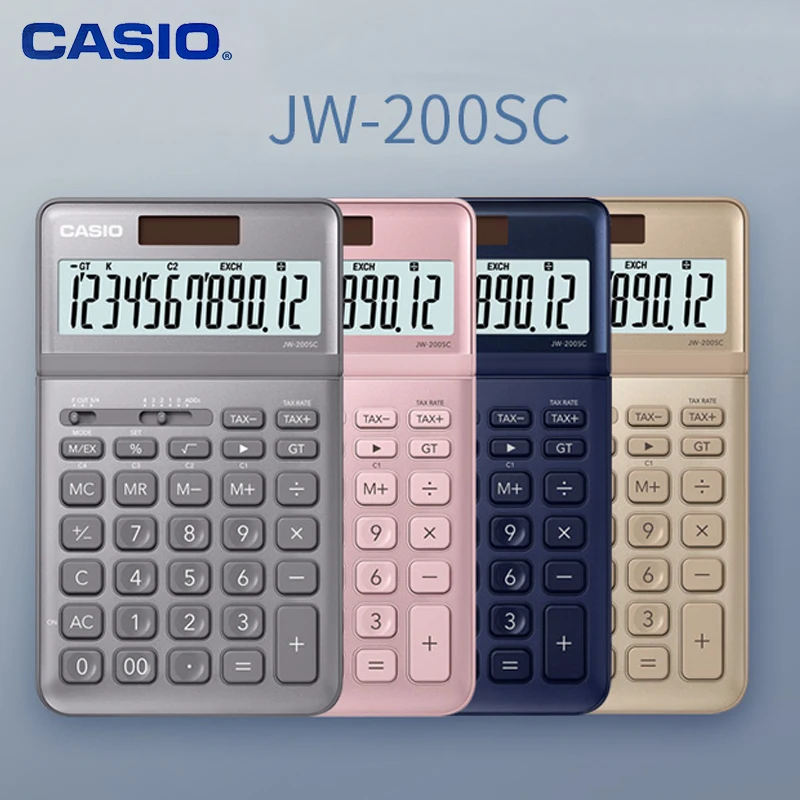 كاسيو JW-200SC حاسبة ضوء الأزياء الفاخرة مكتب المالية المحاسبة 12 بت الشمسية الطاقة الأعمال آلة حاسبة إلكترونية