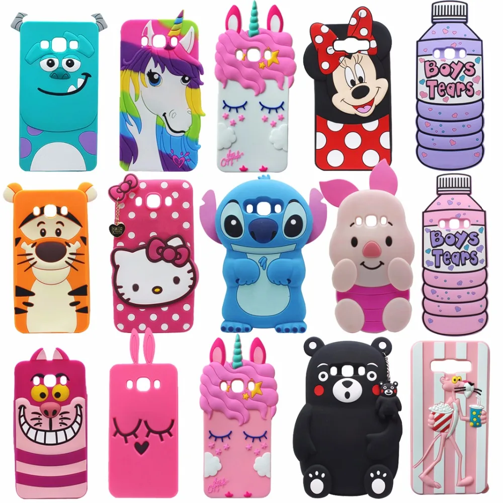 

For Samsung Galaxy J5 J7 2016 / J510 J710 3D Cartoon Soft Silicone Case Cute Pretty Unicorn Animal Pig Phone Back Cover Skin