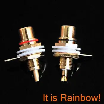 

10pcs AMPS Gold RCA Connector Femail Chassis Sockets