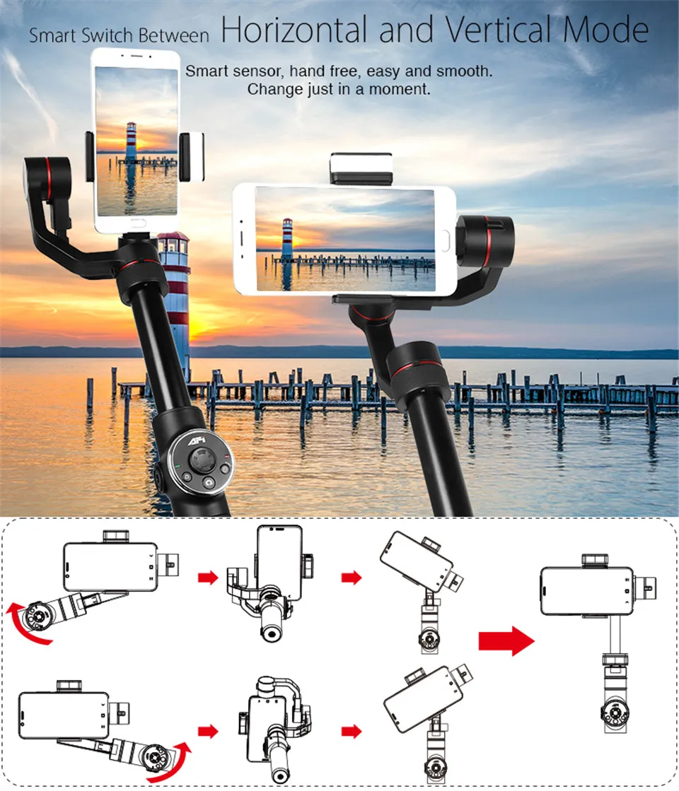 AFI V5 3-осевой Gimball стабилизатор для телефона Портативный смартфон Gimbal для Iphone X 8 Xiaomi samsung S9 S8 и экшн Камера