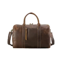 Модная мужская сумка из натуральной кожи, большая Вместительная дорожная сумка, Мужская однотонная дизайнерская сумка через плечо на молнии, Ретро стиль, сумки Z705