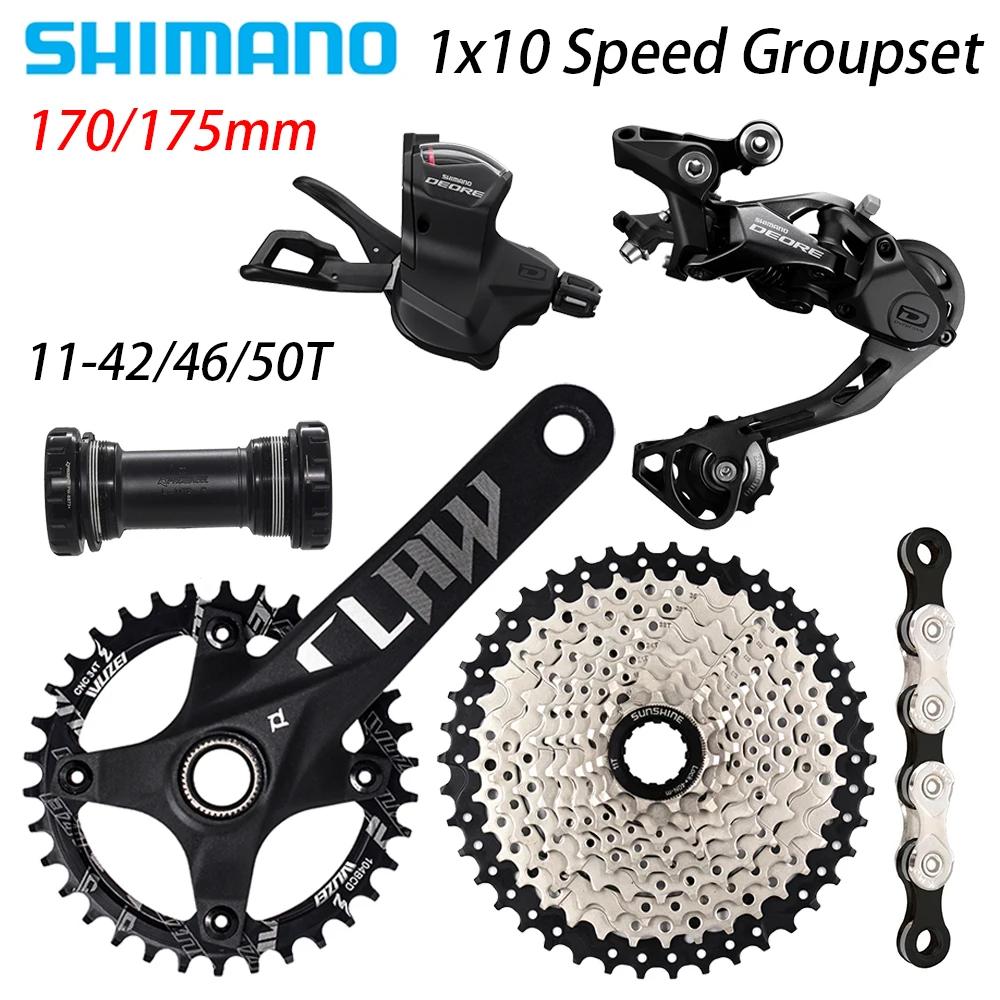 

Shimano DEORE M6000 1X10 Speed bike Derailleurs 170/175MM X32/34/36/38TX42T 46T 50T KMC X10 Chain MTB bike Groupset
