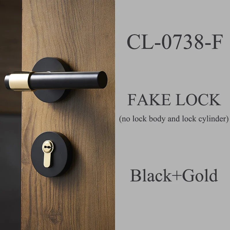 Black and Gold Fake Топ Разработанный 1 комплект Европейский Чистый латунный комплект с дверным замком интерьер спальни гостиная бесшумный дверной замок Сплит дверная ручка замок w ключи - Цвет: Black and Gold Fake