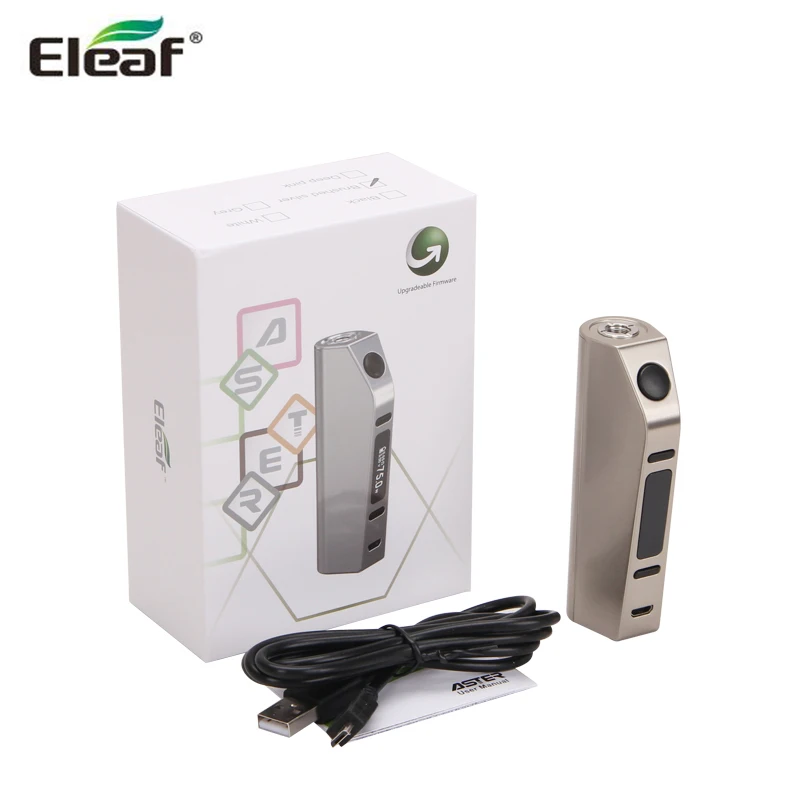 Оригинальный бокс мод Eleaf ASTER 75 Вт TC режимы VW/Bypass/Smart/TC для 510 резьбового резервуара