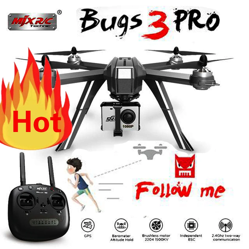 

SD MJX Bugs 3 Pro B3 Pro RC Drone with 1080P Wifi FPV Camera GPS Follow Me Mode Brushless RC Helicopter Quadcopter