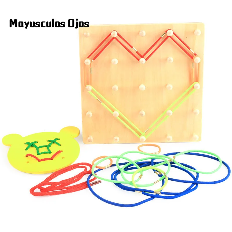 

1Set 1-6 Years Old Children Early Education Toys Enlightenment Teaching Aids Leather Deformation Shape Threading Board