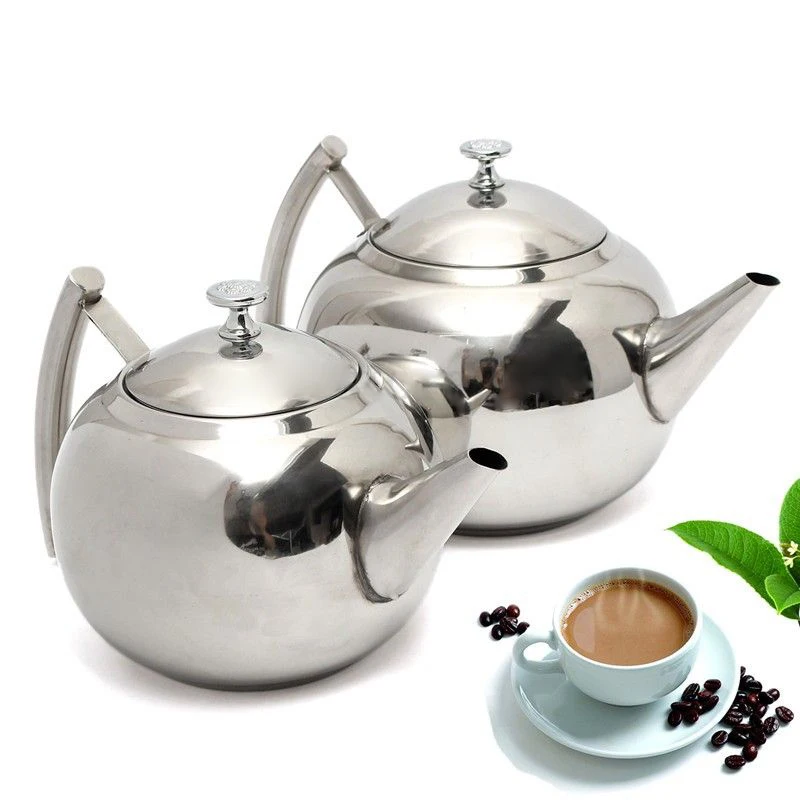  New Practical 1.5/2L Stainless Steel Teapot Tea Pot Coffee With Tea Leaf Filter Infuser For Kitchen Home Tools 