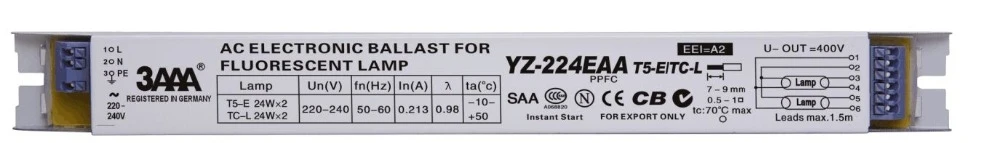 AC 220V YZ-224EAA YZ-324EAA T5-E 2*24 Вт 3*24 Вт выпрямителя T5 электронные балласты для 24 Вт Хо трубки светодиодные лампы дневного света аквариумная лампа, получившая сертификат Европейского