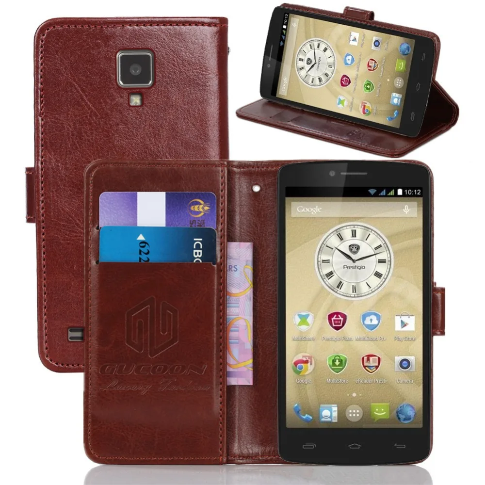 

GUCOON Vintage Wallet Case for Prestigio MultiPhone 5550 DUO 5.5inch PU Leather Retro Flip Cover Magnetic Fashion Cases