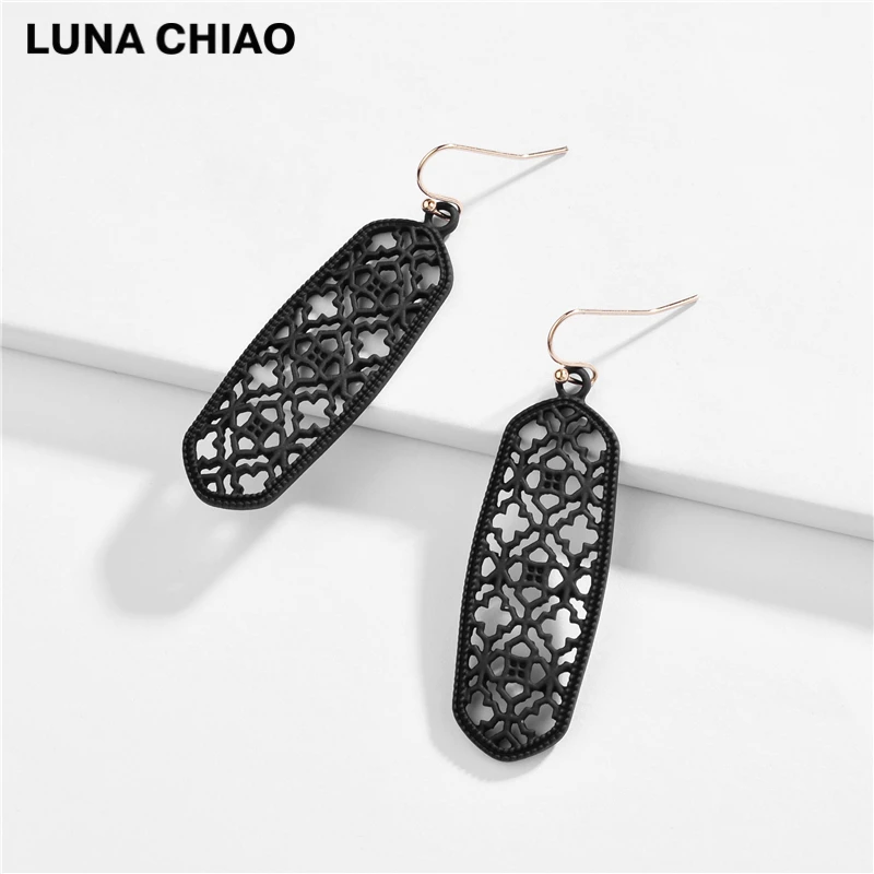 Женские Висячие серьги LUNA CHIAO с геометрическим узором и металлическим покрытием