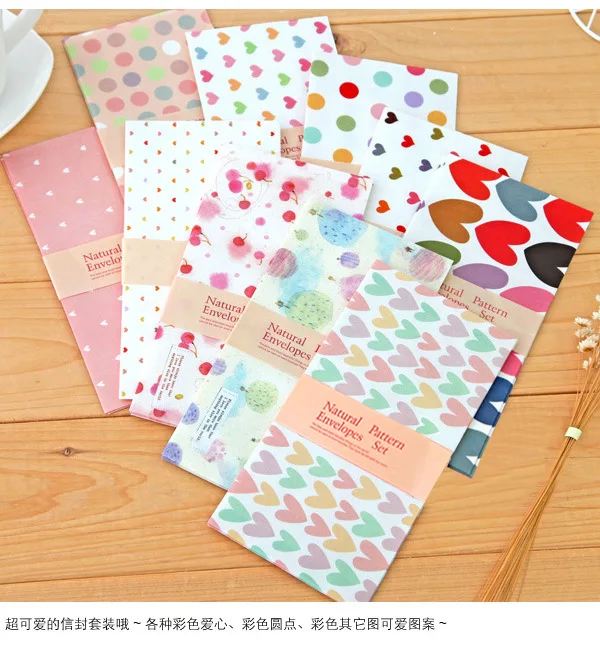 10pcs/lot kawaii romantic heart point envelope For Card Scrapbooking Gift Wedding Letter Invitations korean stationery papelaria |