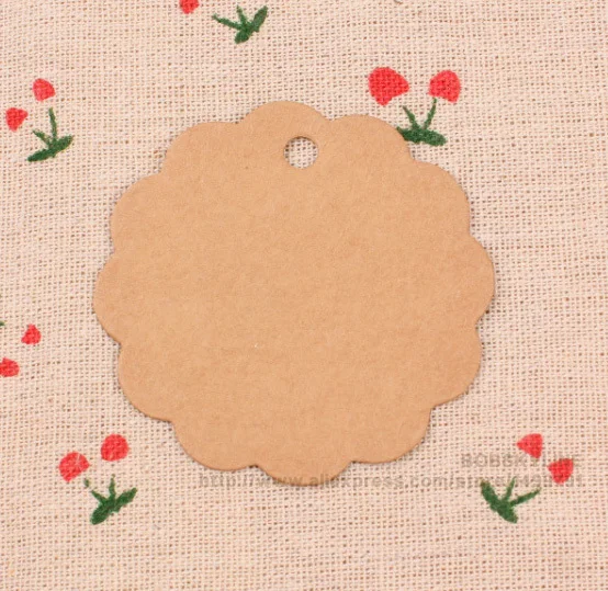 

300pcs-Dia. 6cm round blank kraft paper card DIY party gift decoration tag
