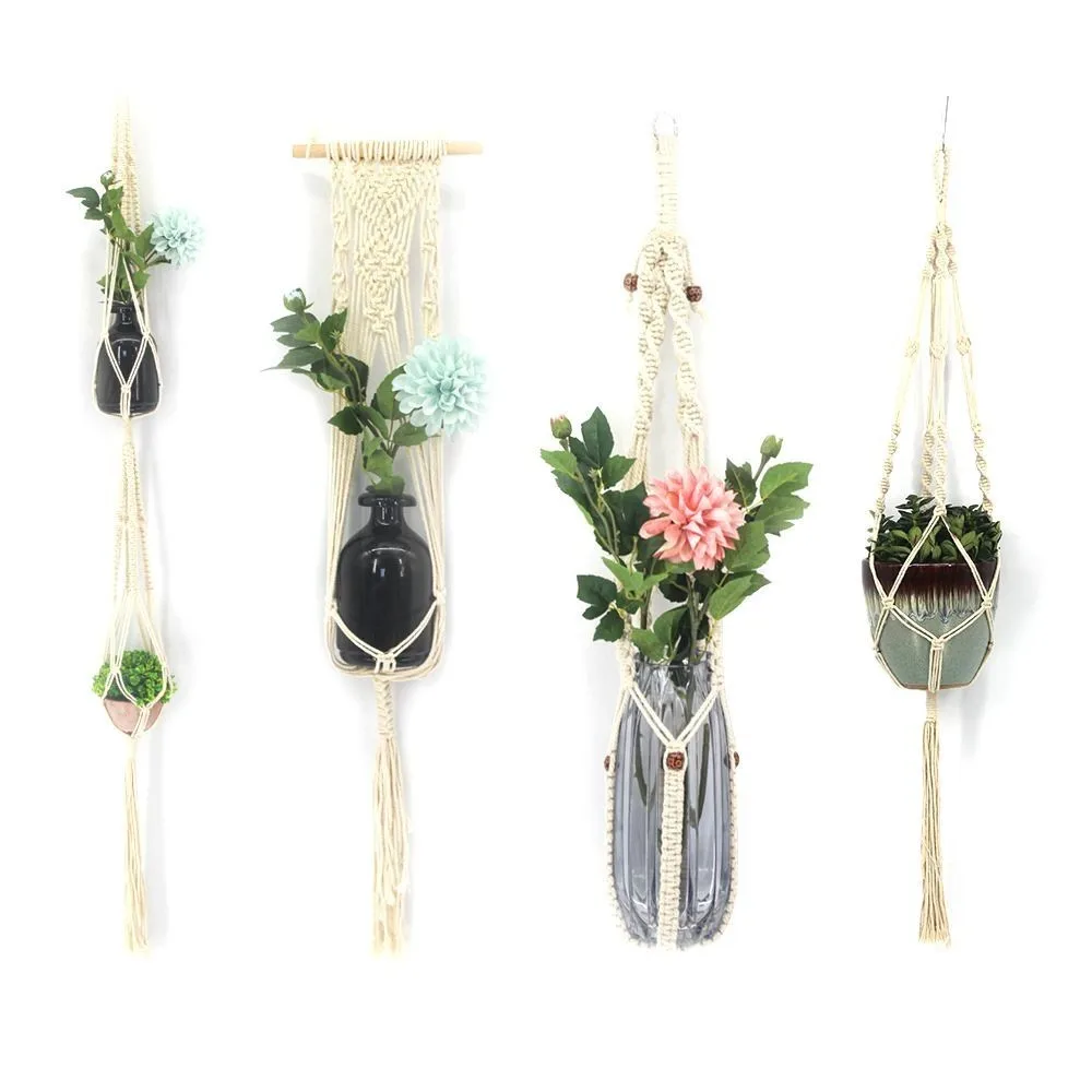 

4pcs/lot Tapestry wall hanging Pendant Organization Hanging Flower Basket Home Furnishing Decoration Living Room Decoration G012