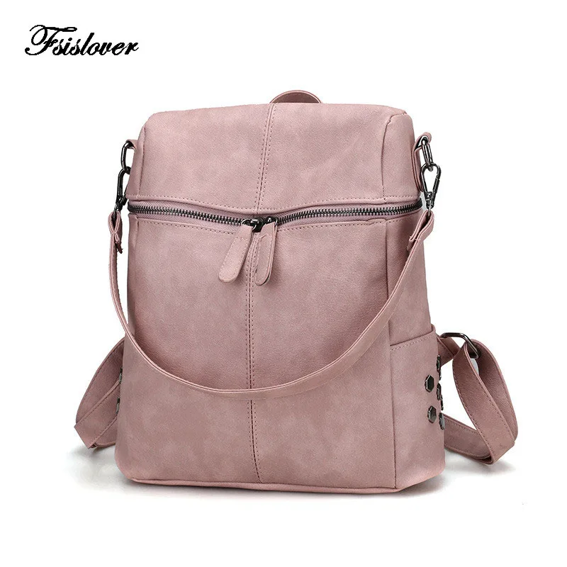 

Women Backpack for School Style Leather Bag For College Simple Design Women Casual Daypacks mochila Female Famous Brands