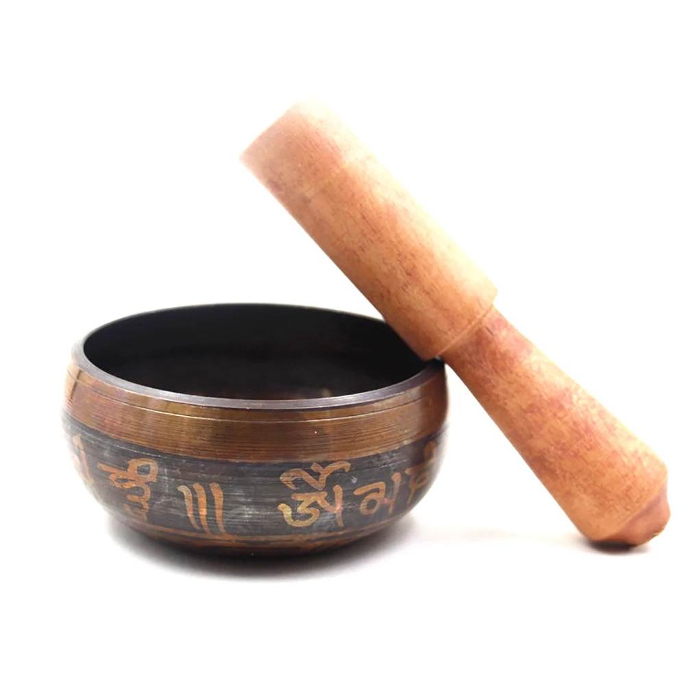 Brass Buddhism Singing Bowl Set Mindfulness Meditation Tool Relaxation