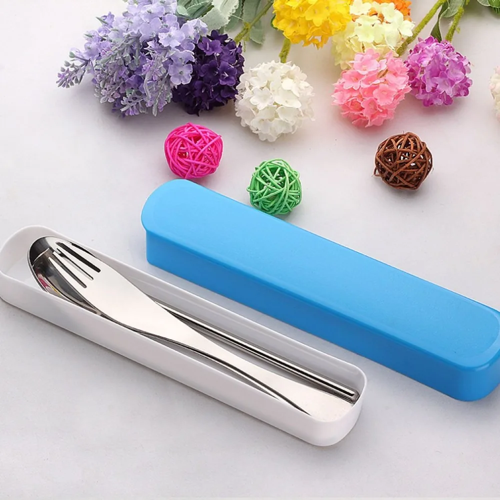 

4 PCS Creative Stainless Steel Tableware Suit Cutlery Set Portable Travel Picnic Outdoor Dinnerware Set For Kids Gifts