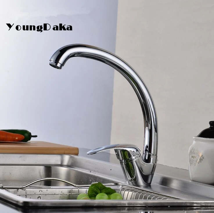 

Wholesale And Retail Modern Style Chrome Kitchen Faucet Sink Hot&Cold Water Mixer Tap 360 Degree Swivel Basin Faucets