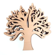 

RayLineDo 10pcs Tree Shaped Hollow Design Wooden Buttons Chips 120MM for Crafting and Decoration