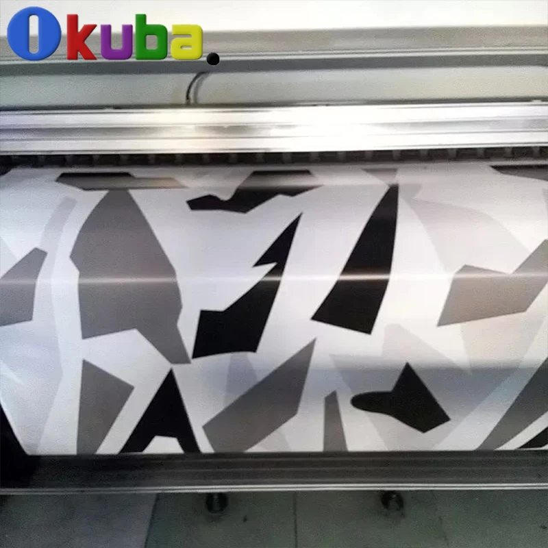 Wakauto Camouflage Vinyl Car Wrap Kleber Aufkleber DIY Air Release Rolle Wüste Schwarz Weiß Camo Car Wrap Film 
