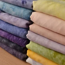 Tecido viscose de algodão respirável, 135x50cm retro azul, roupas diy camiseta saia verão, fina, macia, 125 to150g/m