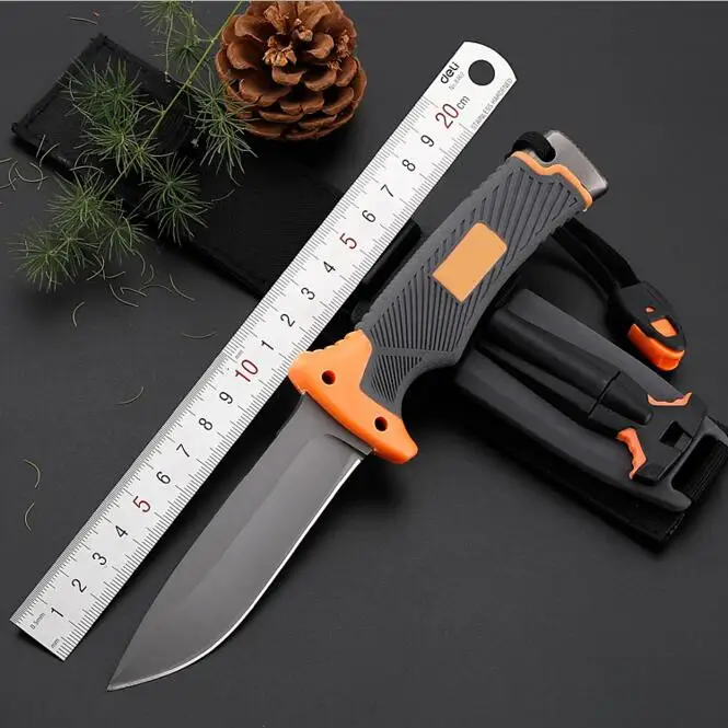 

Tactical 7CR17 Hunting Knife Fixed Survive Camp Outdoor Rescue Hiking Multi Tool with Sheath