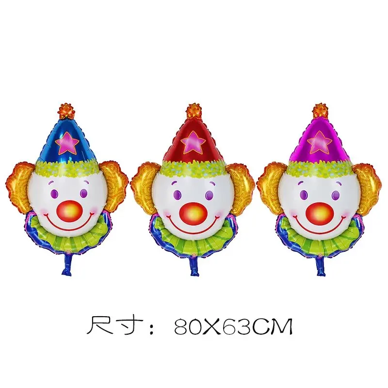 

XXPWJ 1pcs Free Shipping New Clown Heads Aluminum Balloons. Children Toys Party Birthday Decor Balloons G-077
