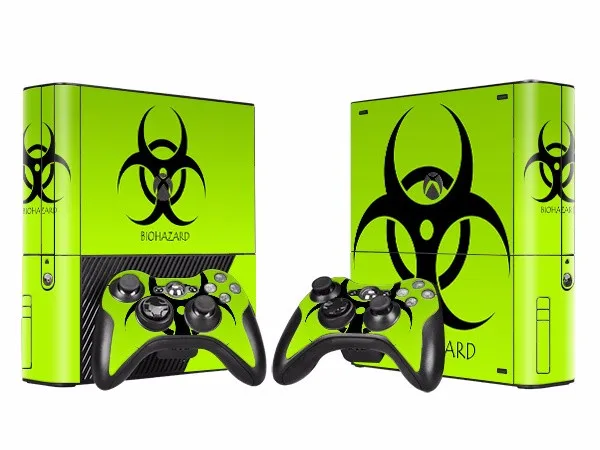 Виниловая наклейка для Xbox 360 E для microsoft Xbox 360E Biohazard style с 2 шт. контроллерами skins sticker s - Цвет: 1