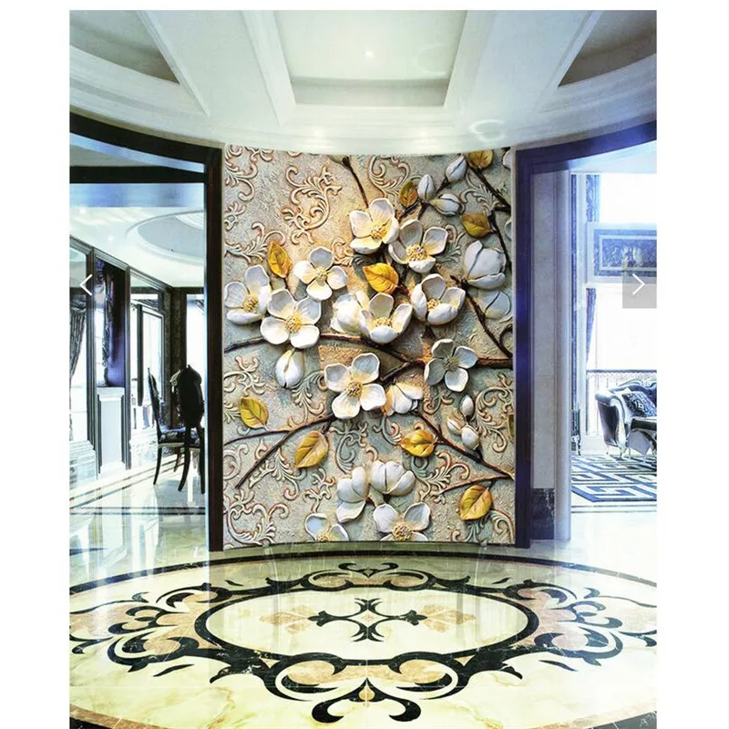 Home Decor wall paper 3d art mural HD European classical style flower