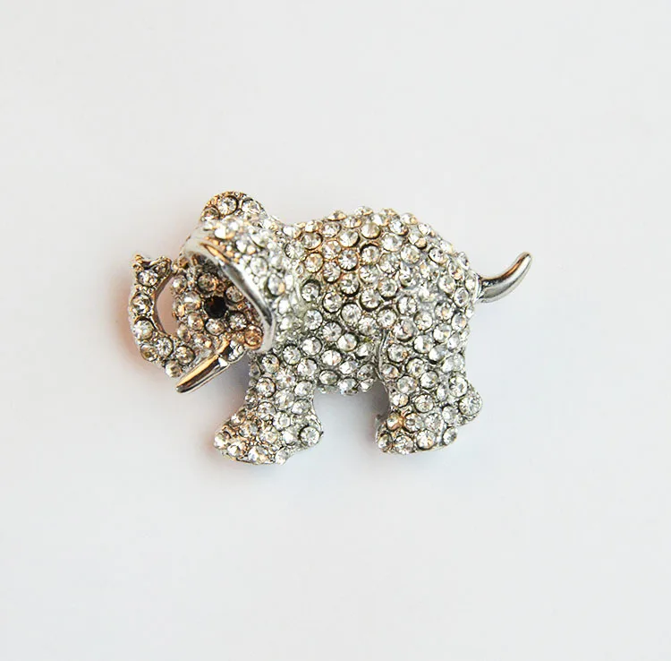 MZC Bohemia Style Lovely Small Full Crystal Elephant Brooch Rhinestone Animal Brooches for Womens Girls Broches