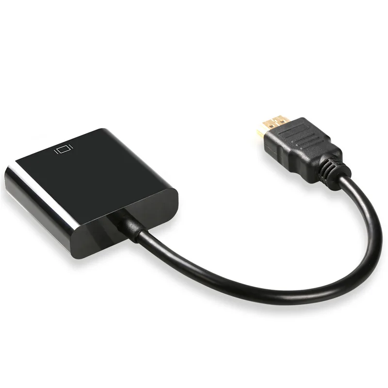 Адаптер hdmi-vga цифро-аналоговые аудио и видео конвертер мужчин и женщин конвертер адаптер для ПК ноутбук поддержка 1080P HDTV - Цвет: Black