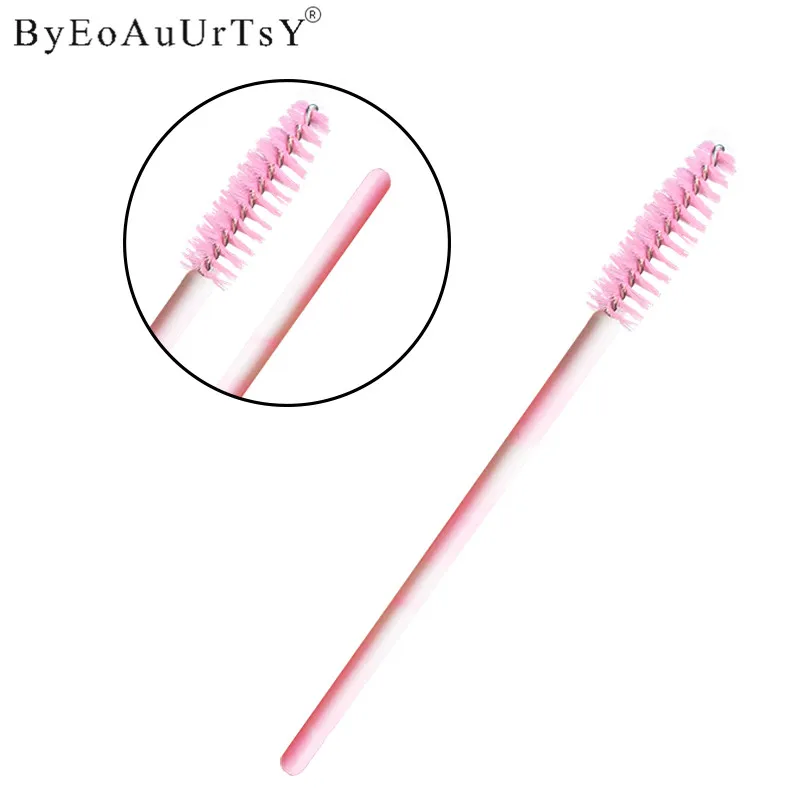 Одноразовая кисть для ресниц палочка кисти для бровей ресницы Spoolie Eye Lash Wands Spooly Аппликатор макияж наборы 100 упаковка - Handle Color: C-Pink