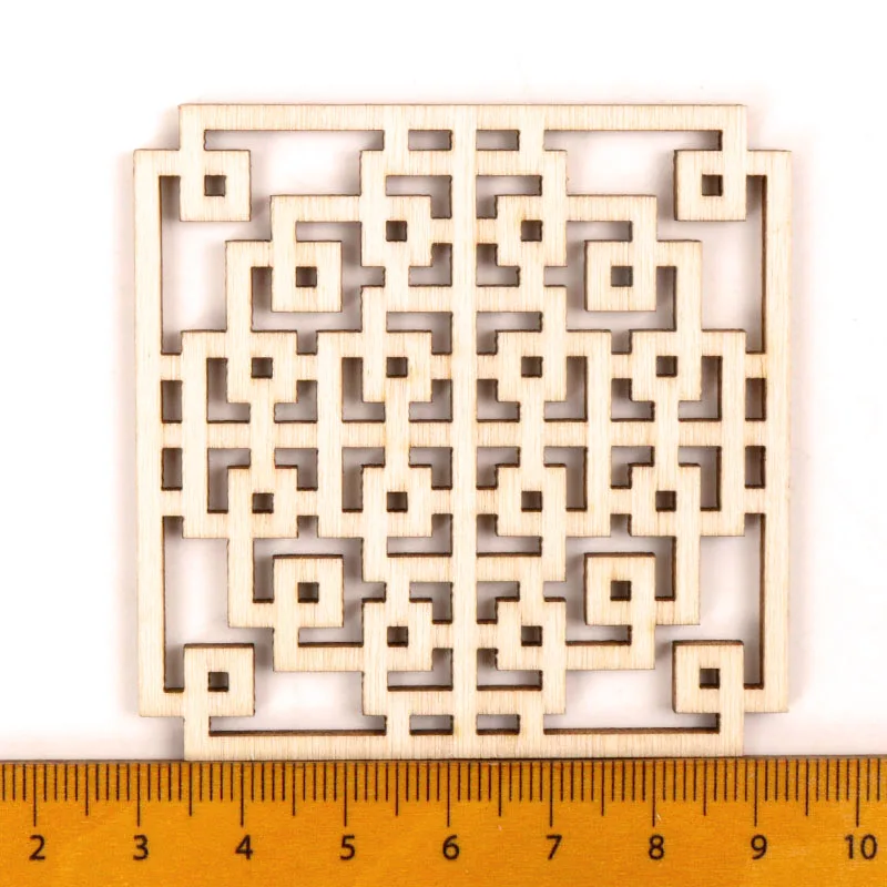 Китайский стиль Ретро рамка деревянный узор Круглый квадратный Скрапбукинг Ремесло ручной работы аксессуары для шитья домашний декор DIY 64 мм MZ262