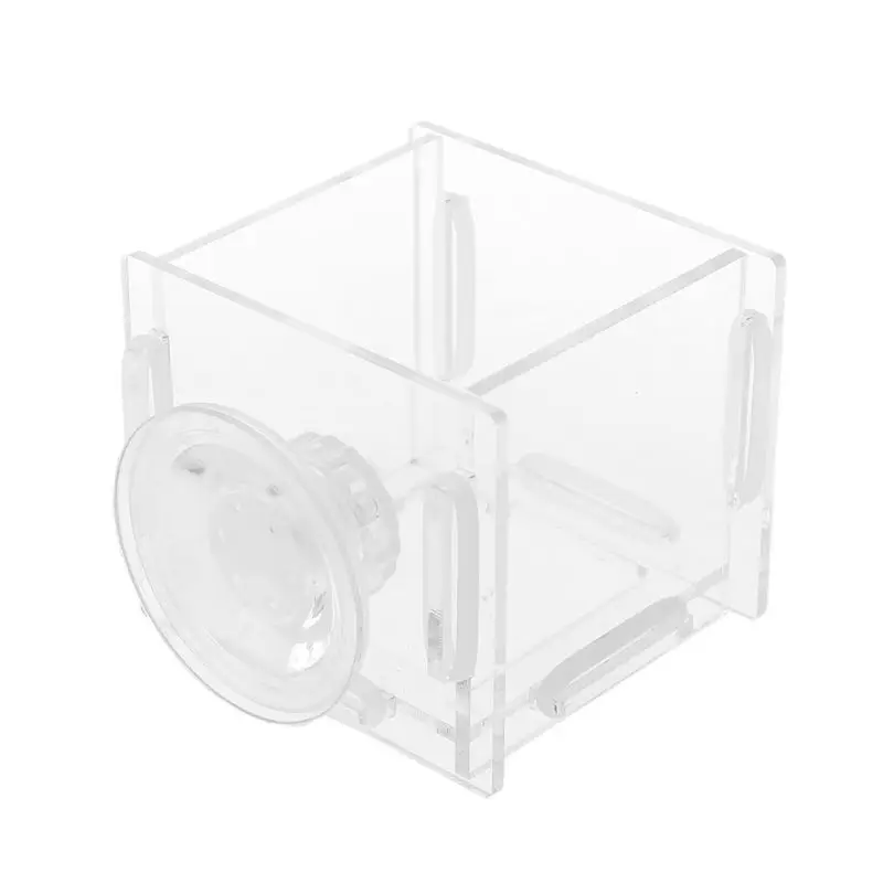 Рыбная кормушка с резервуаром аквариум креветка миска для кормления блюдо присоска контейнер для еды - Цвет: Transparent