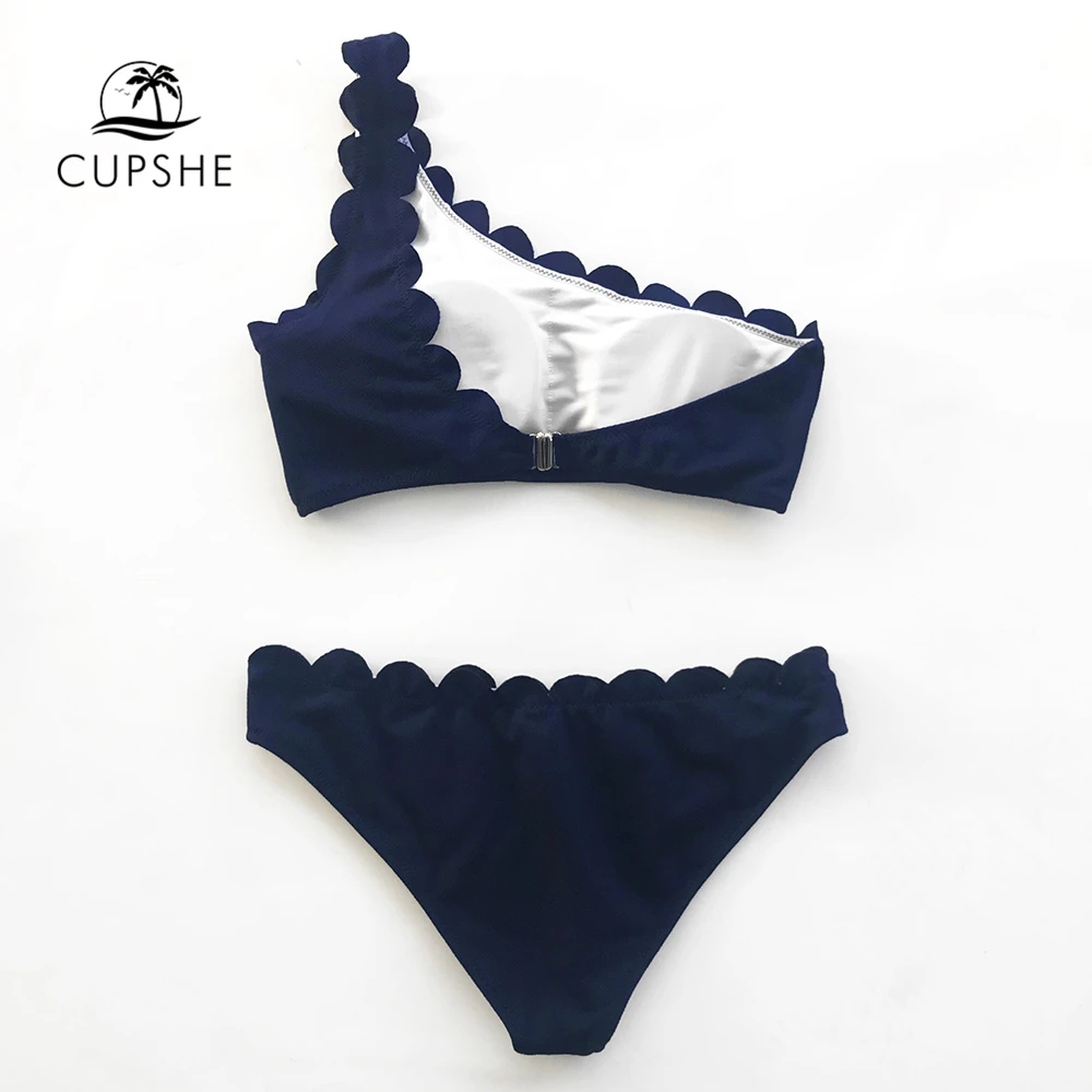 CUPSHE Pink And Navy Miss The Past One Shoulder Bikini Set Women Solid Sexy Two Pieces Swimwear 2019 Girl Beach Swimsuits CUPSHE Pink And Navy Miss The Past One Shoulder Bikini Set Women Solid Sexy Two Pieces Swimwear 2019 Girl Beach Swimsuits