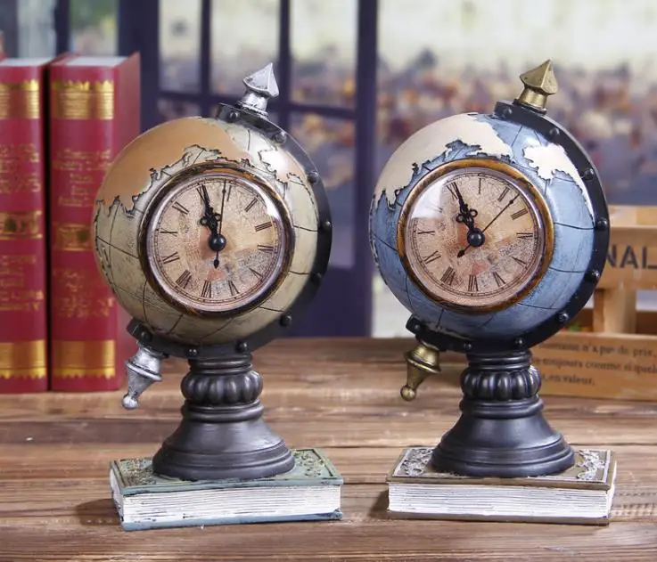 

New Arrival Resin Global Mute Creative Beauty Table Desk Clock Brand Home Decoration Creative Gift For Friends Free Shipping