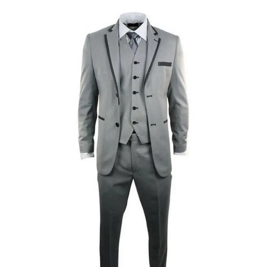 Новый пользовательский мужской костюм серый Свадебные Жених костюм формальные партии подходит для высокого качества Мужская одежда