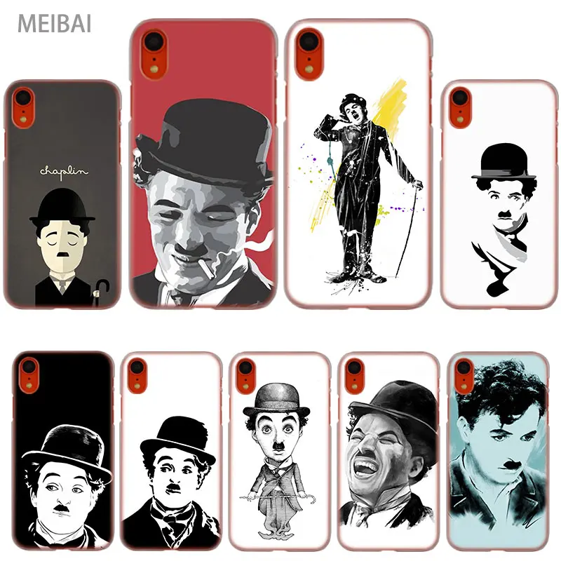 

MEIBAI charlie chaplin transparent hard case for iphone X 6 6s 8 plus 7 plus X XR XS 5 SE 4 Xsmax 6s plus iphone 7 case