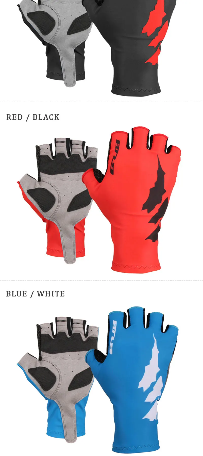 GUB мужские Противоскользящие противоударные велосипедные перчатки женские вентиляционные перчатки без пальцев перчатки для мотоциклиста спортивные перчатки
