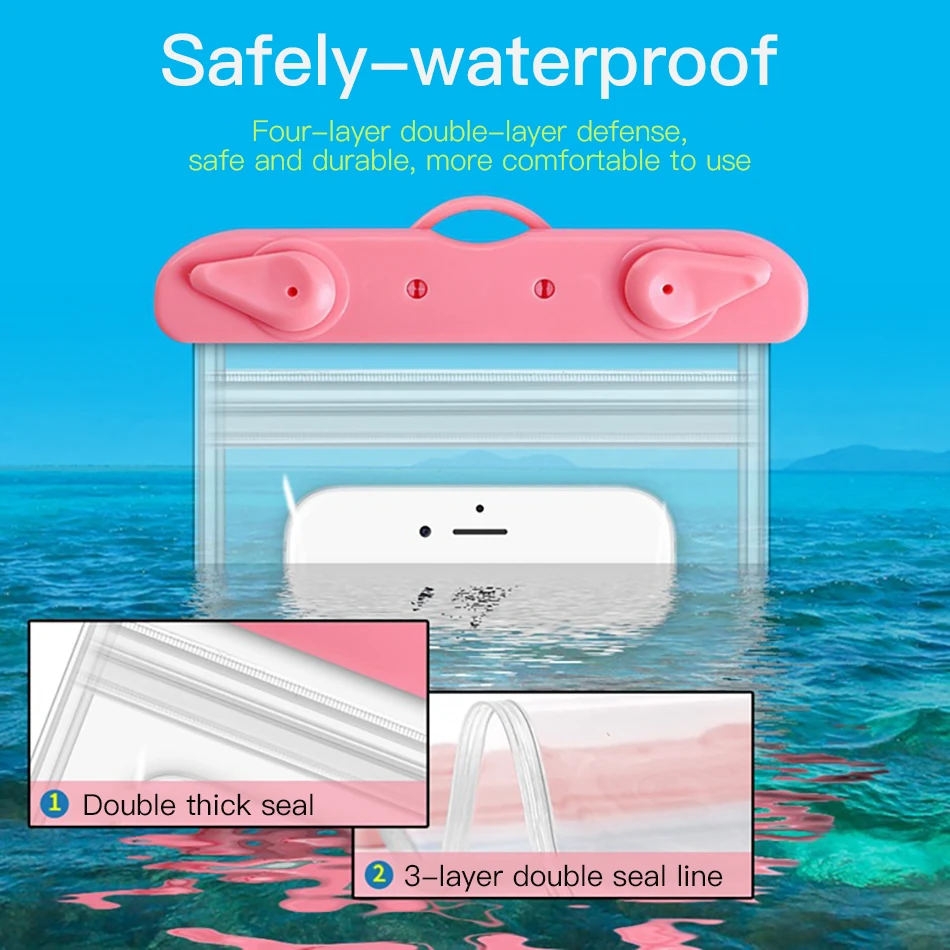 !ACCEZZ PVC Waterproof Bag 6 inches Pouch Phone Case For iPhone XS XR Xiaomi Huawei Samsung HTC Mobile Phone Swimming Cover Case (6)
