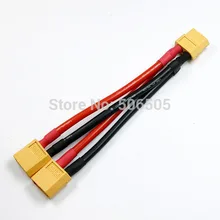 10 см 14awg силиконовые XT60 Параллельный разъем удлинитель Y Splitter XT60 параллельный кабель